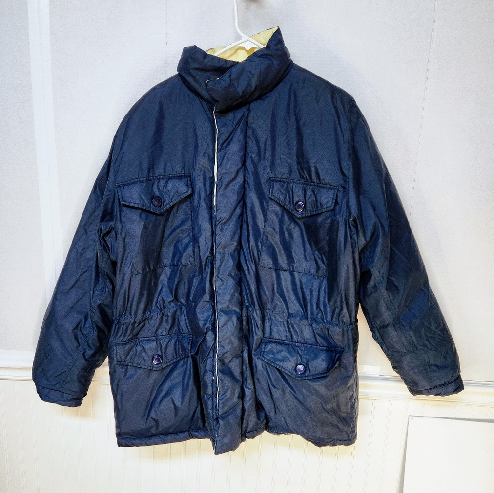 American Eagle Blue Down Puffer Jacket Coat Size Large Vintage 80s 90s 0168